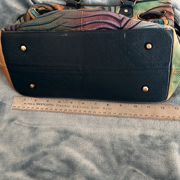 Anuschka Hand-Painted Leather Drawstring Satchel - Picture 5 of 8